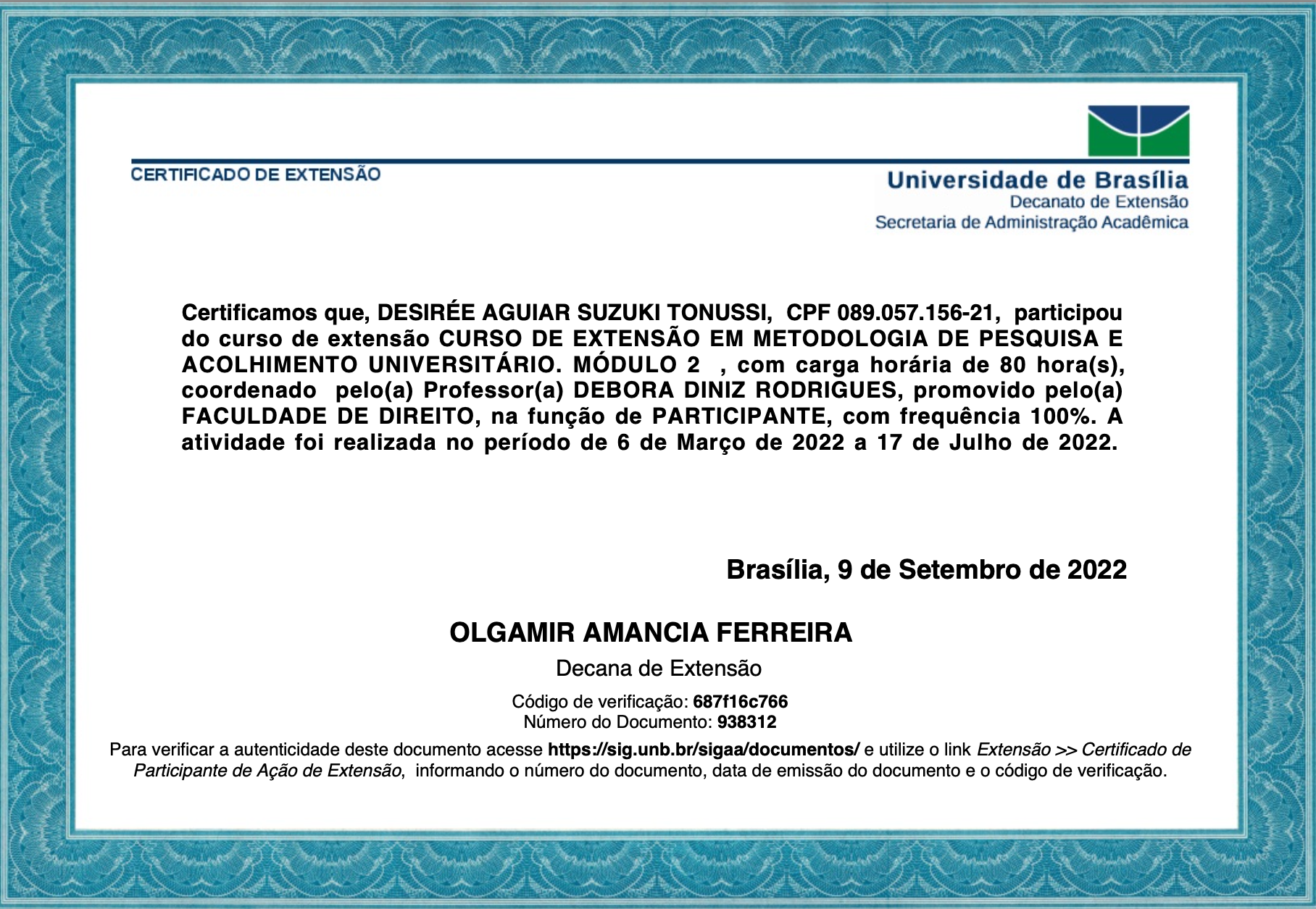 Metodologia de Pesquisa e Acolhimento Universitário - Universidade de Brasília (2022)