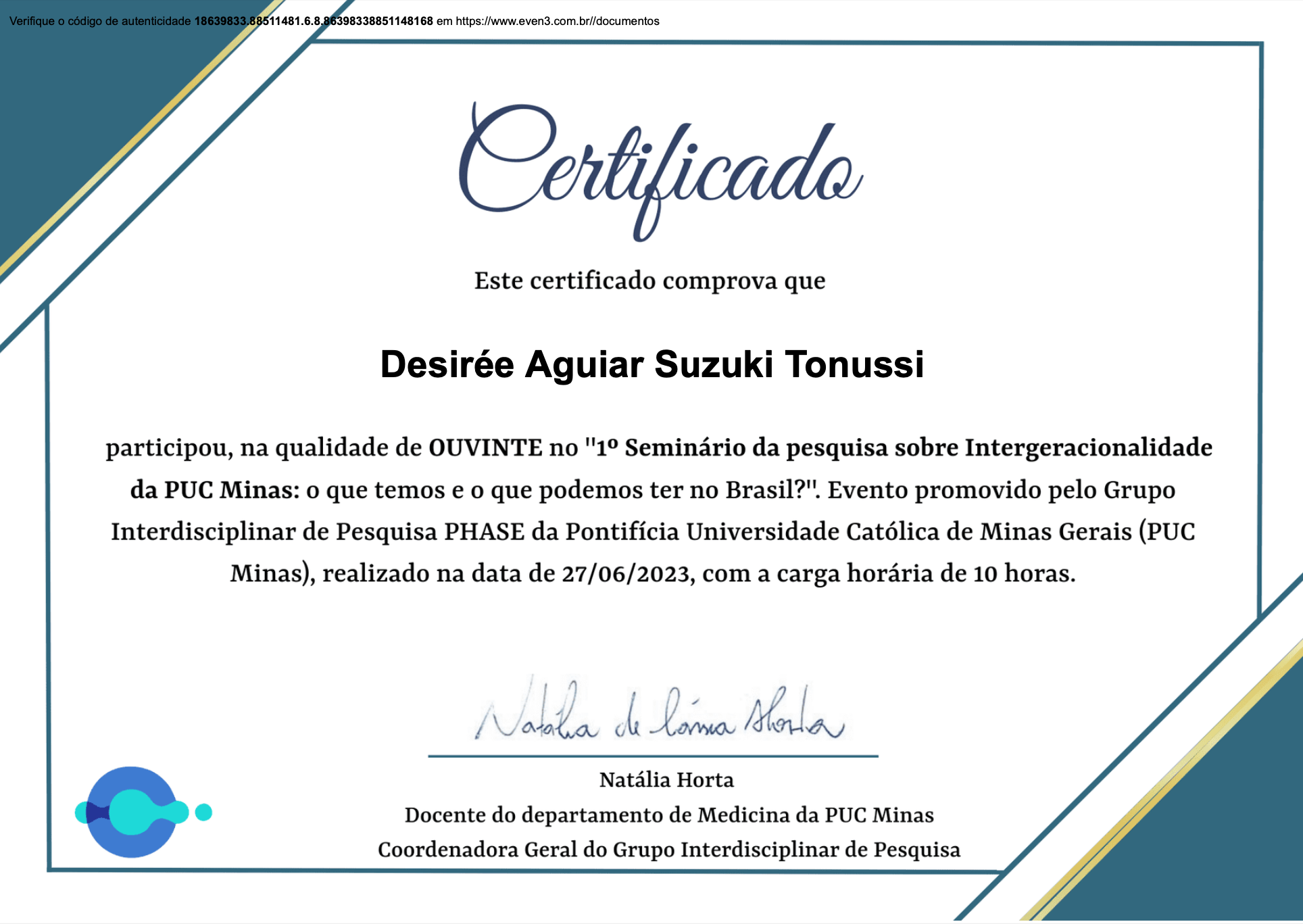 1º Seminário da pesquisa sobre Intergeracionalidade | PUC Minas (2023)