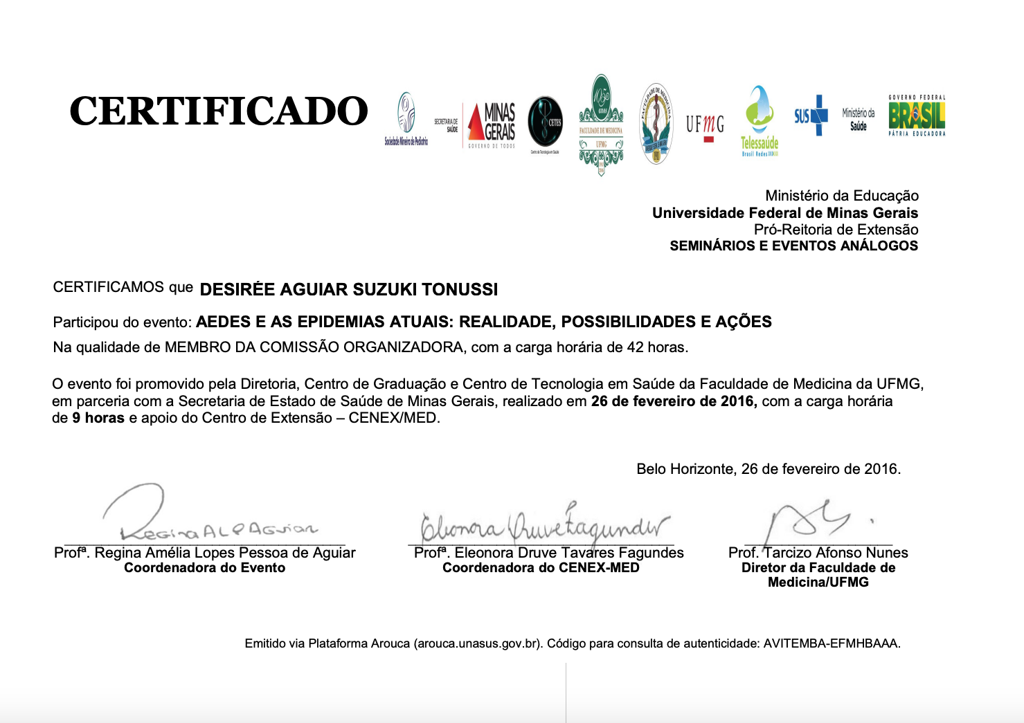 Aedes e as epidemias atuais | Faculdade de Medicina da UFMG (2016)