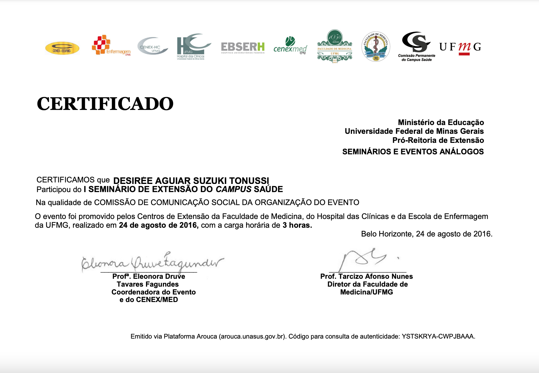 Seminário de Extensão do Campus Saúde (2016)